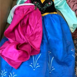 Anna Frozen Disney Princess Costume Dress - Blue, Pink, and Black
